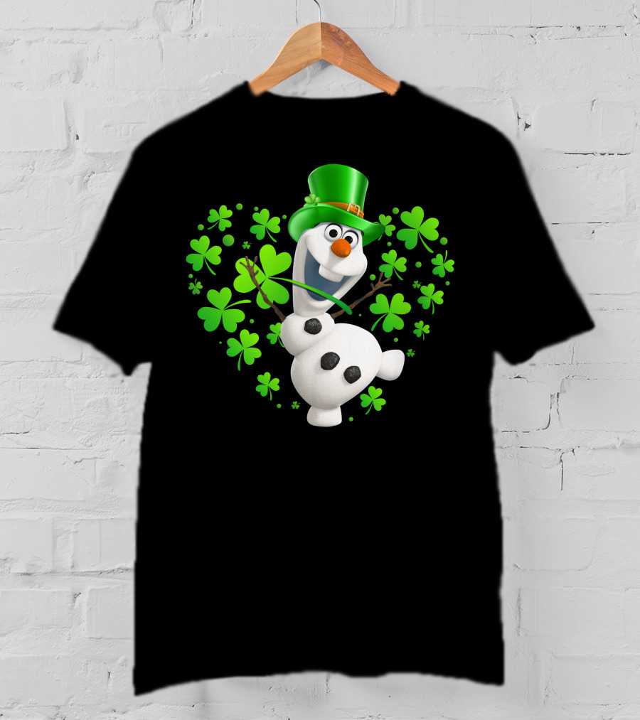 Olaf St. Patrick's Day Green Shamrocks And Hat T-Shirt