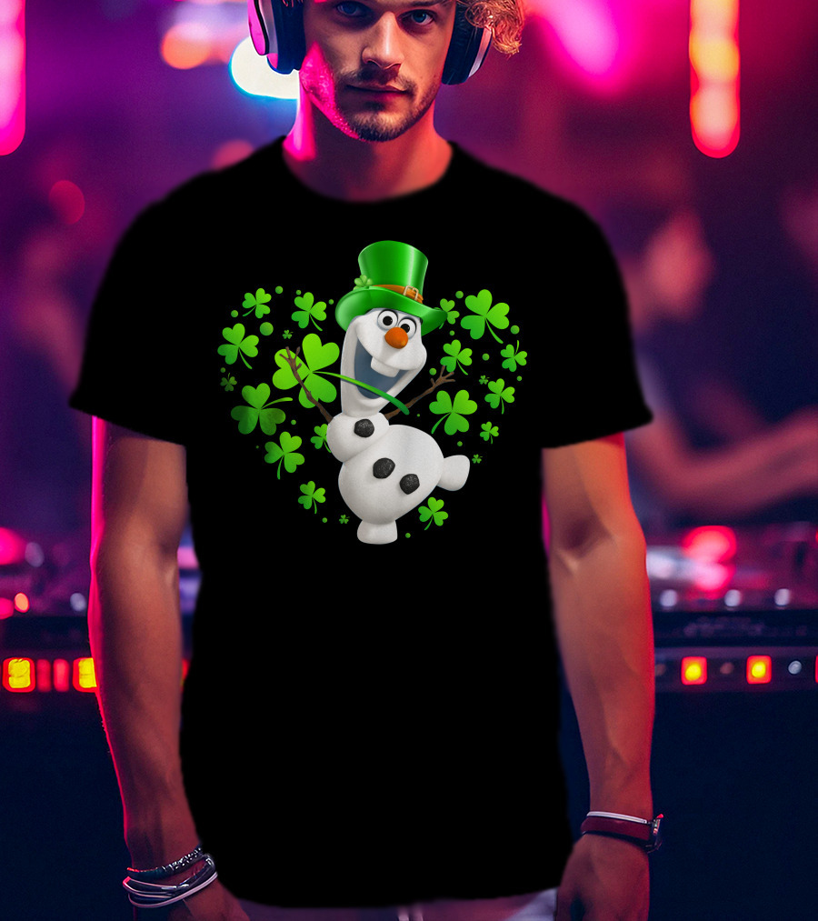 Olaf St. Patrick's Day Green Shamrocks And Hat T-Shirt