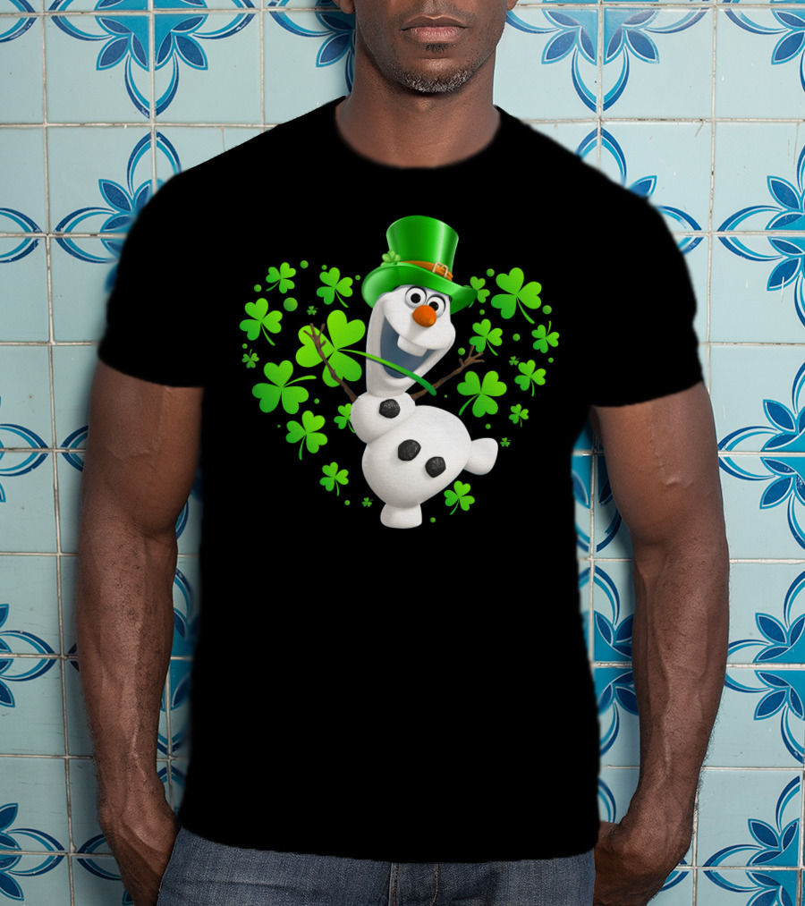 Olaf St. Patrick's Day Green Shamrocks And Hat T-Shirt