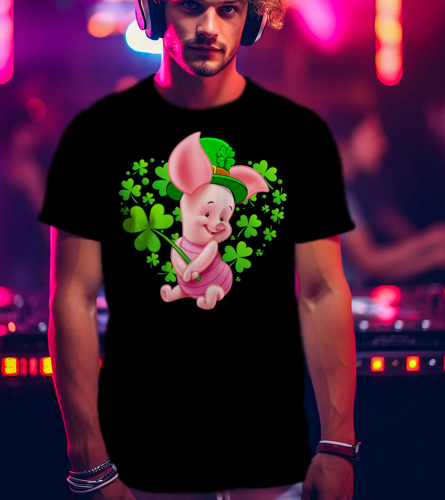 Piglet St. Patrick's Day Clover Celebration T-Shirt