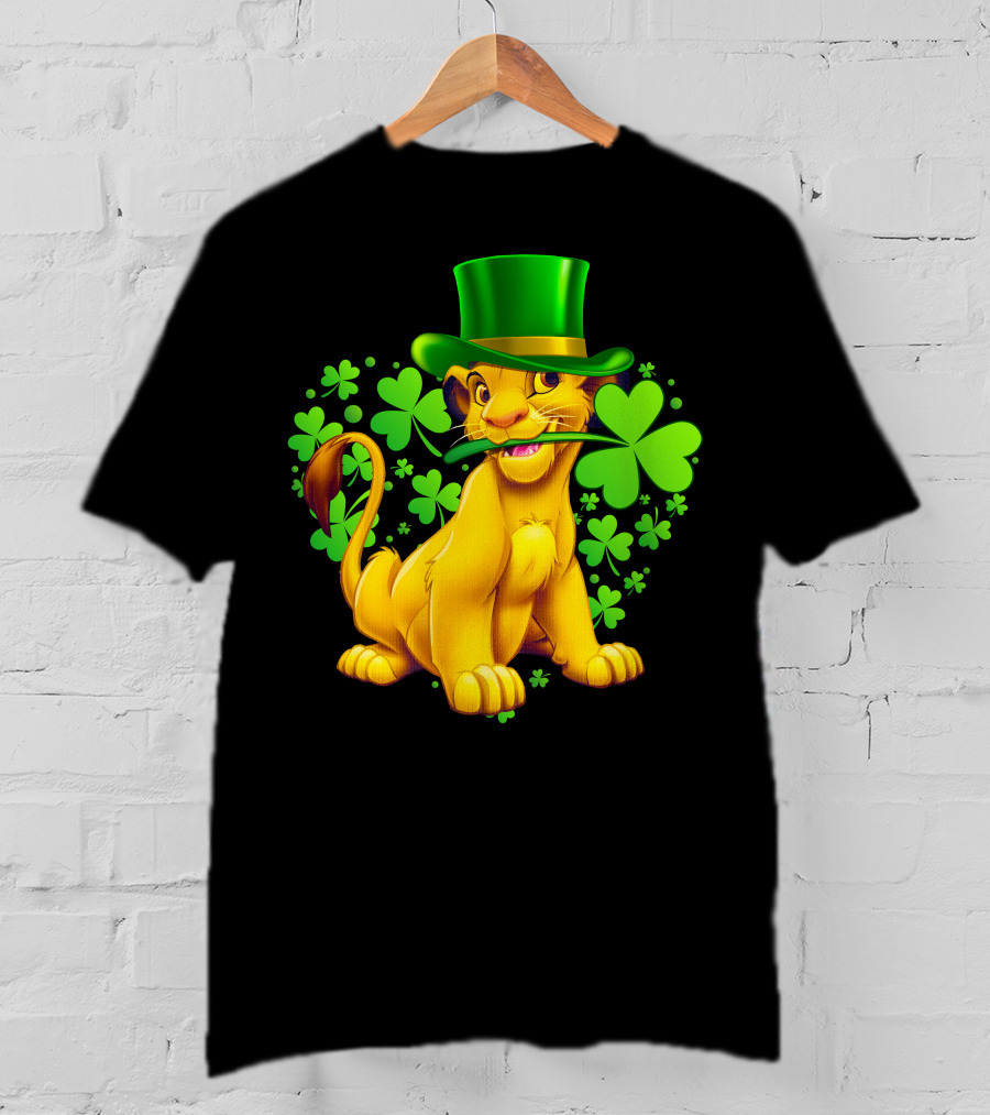 Simba Green Hat Shamrock Heart T-Shirt