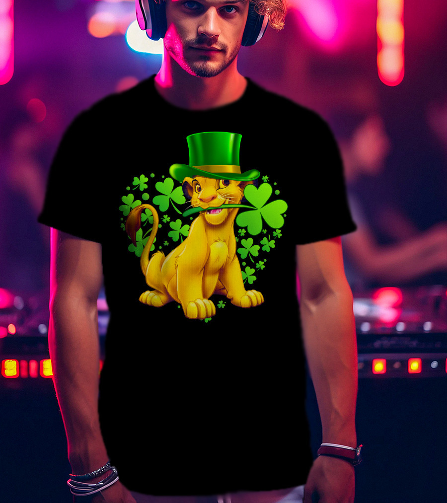 Simba Green Hat Shamrock Heart T-Shirt