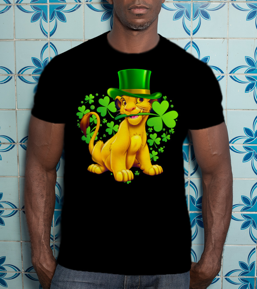 Simba Green Hat Shamrock Heart T-Shirt