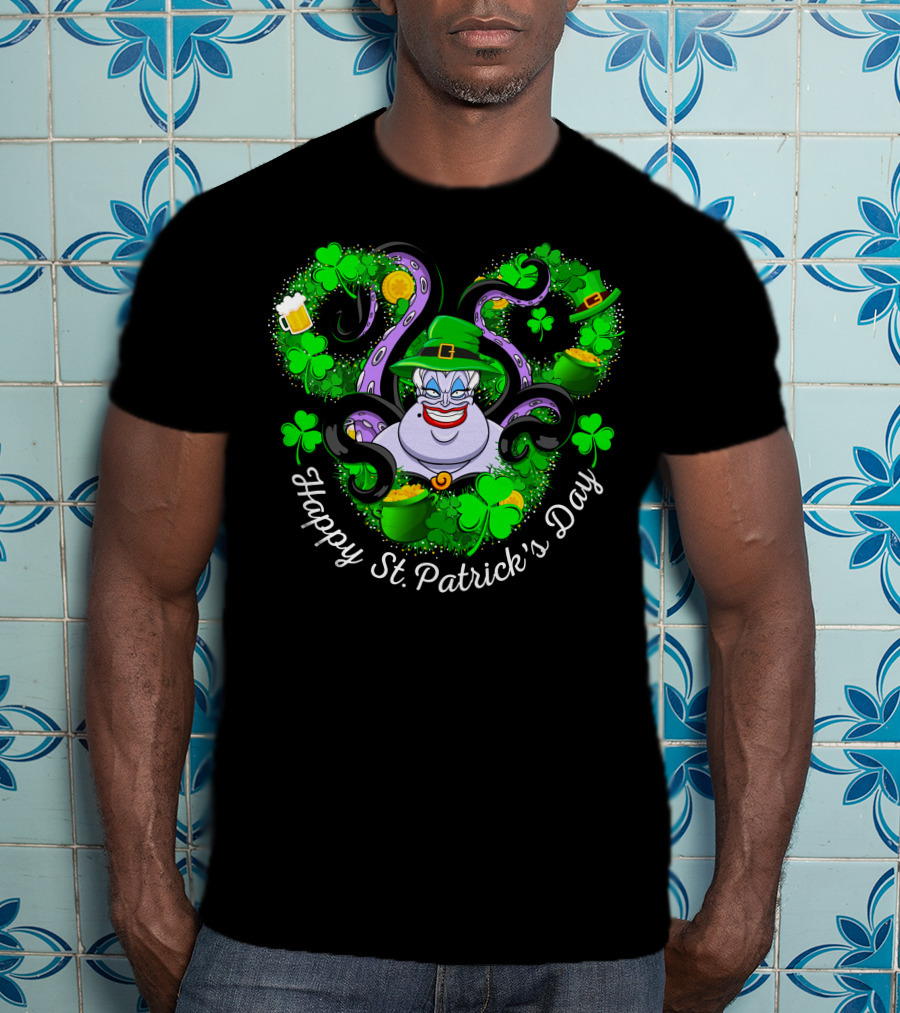 Ursula Happy St. Patrick's Day Clover Coins And Tentacles T-Shirt