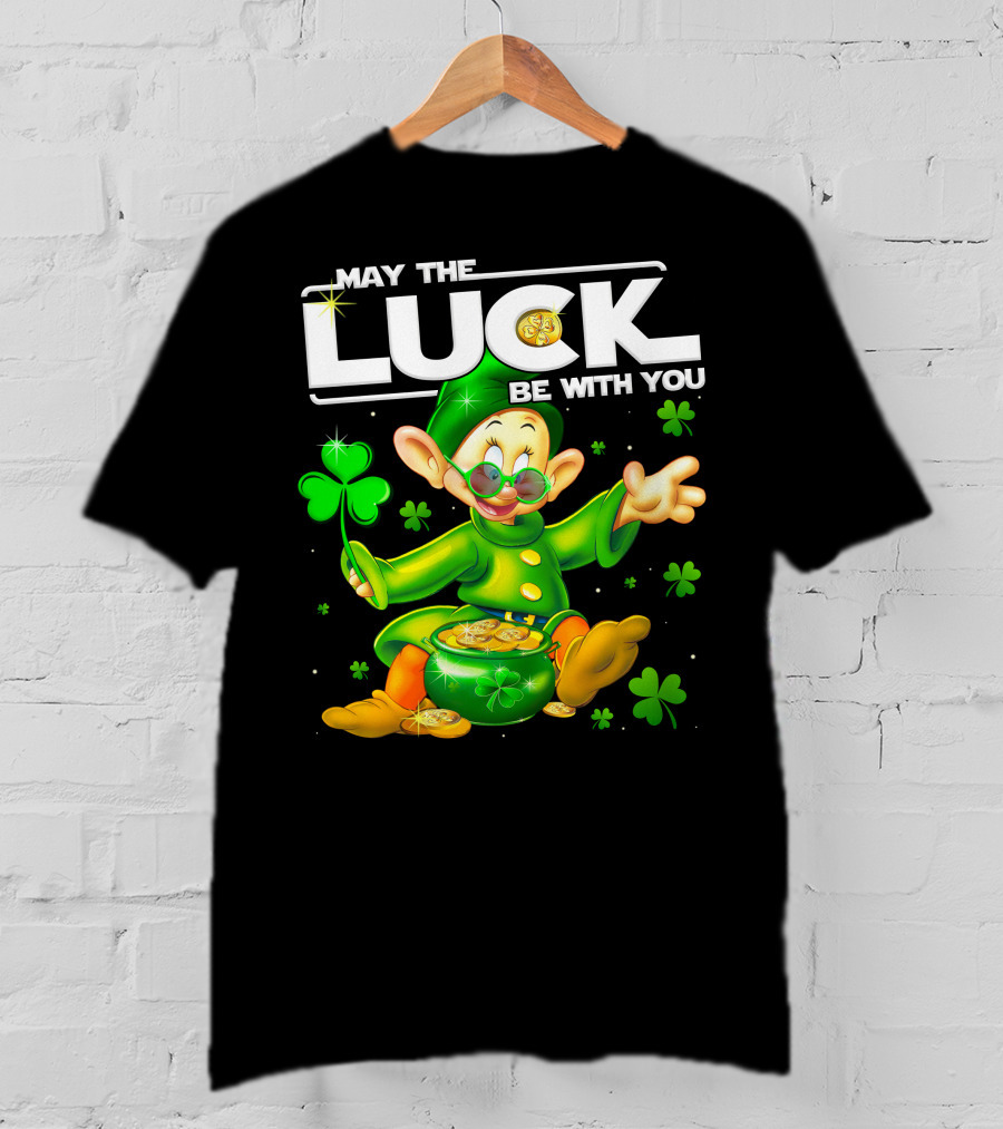May The Luck Be With You Dopey Coins Shamrock Pot T-Shirt