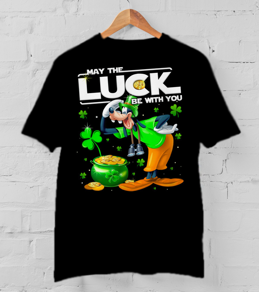 May The Luck Be With You Goofy Coins Clover T-Shirt