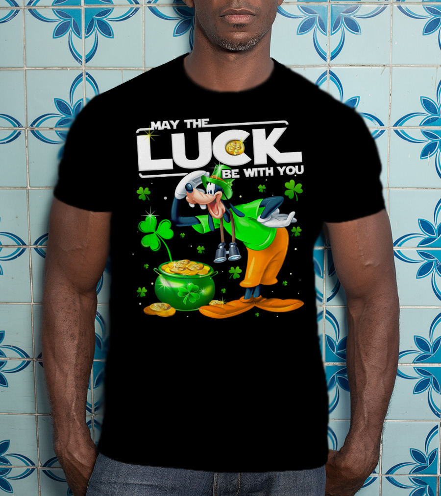 May The Luck Be With You Goofy Coins Clover T-Shirt