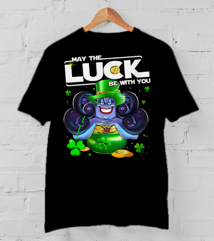 May The Luck Be With You Ursula Clovers And Gold Coins T-Shirt
