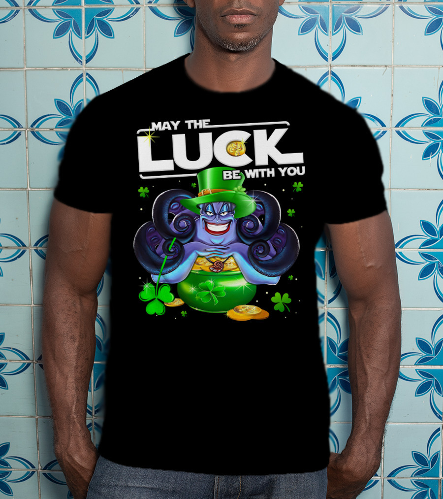 May The Luck Be With You Ursula Clovers And Gold Coins T-Shirt