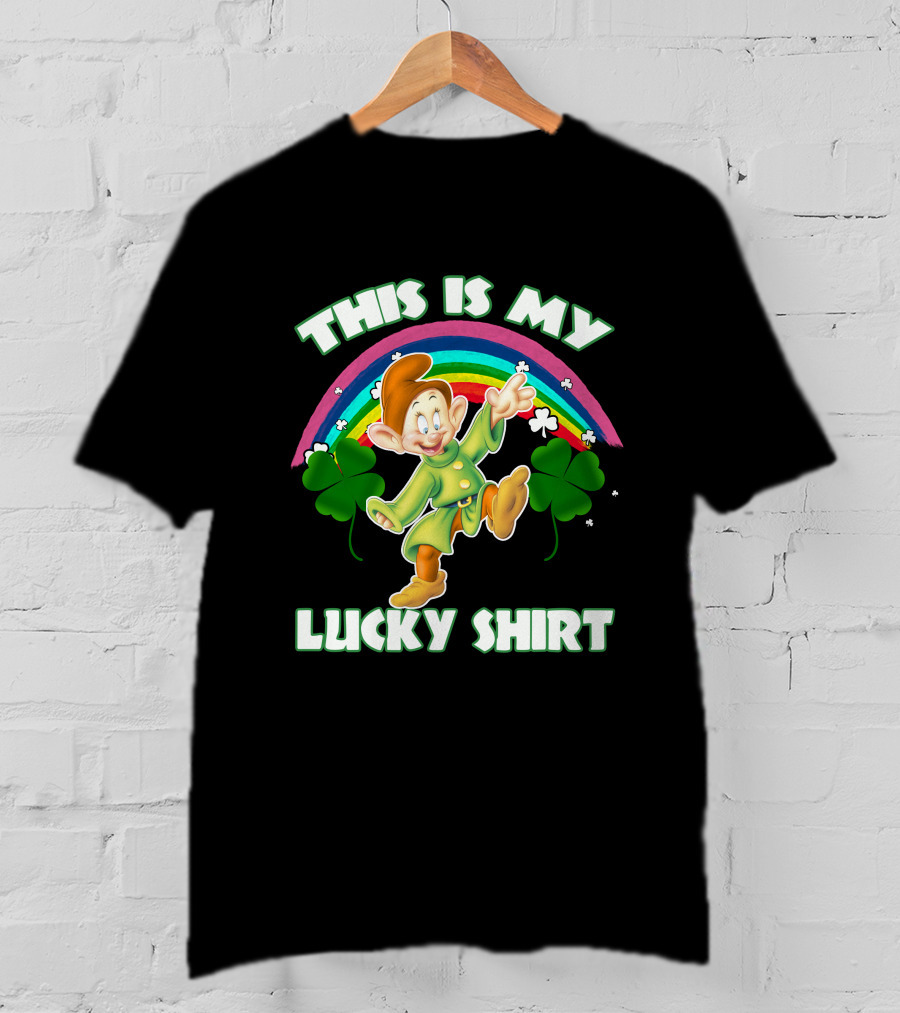 This Is My Lucky Shirt Dopey Rainbow Shamrock T-Shirt
