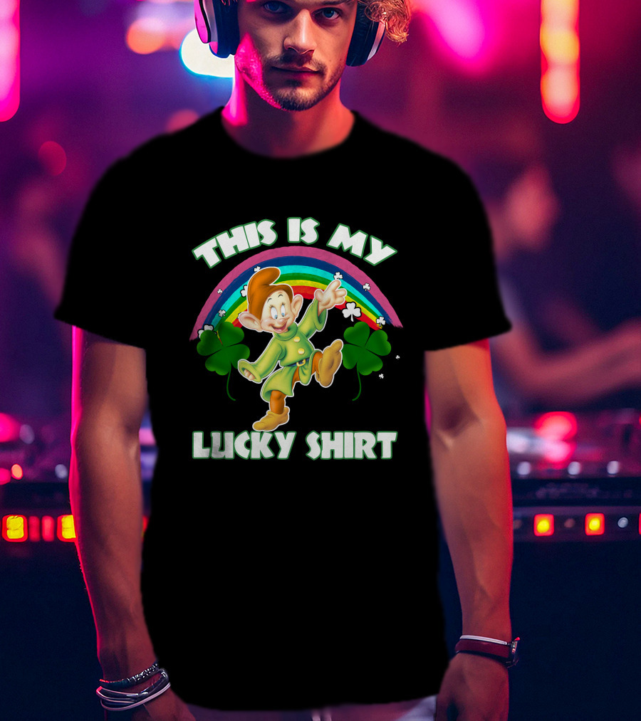 This Is My Lucky Shirt Dopey Rainbow Shamrock T-Shirt