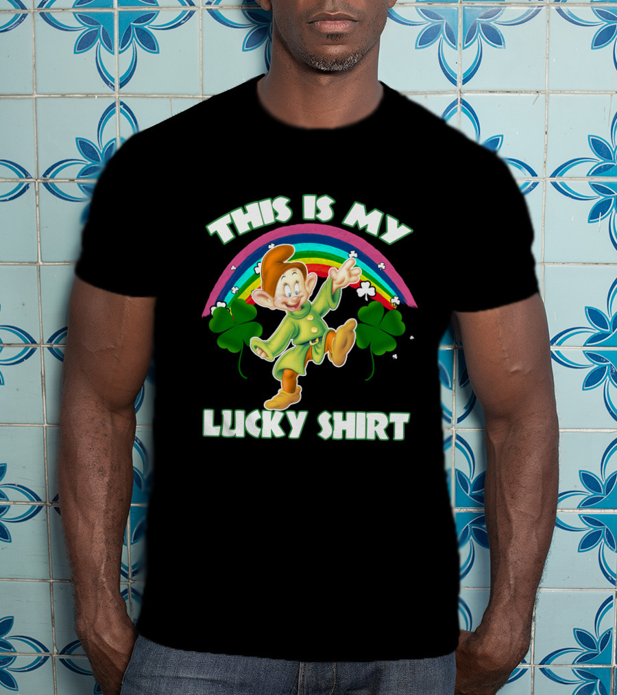This Is My Lucky Shirt Dopey Rainbow Shamrock T-Shirt