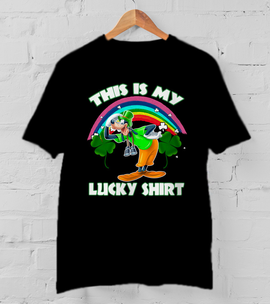 This Is My Lucky Shirt Goofy Rainbow Shamrocks T-Shirt