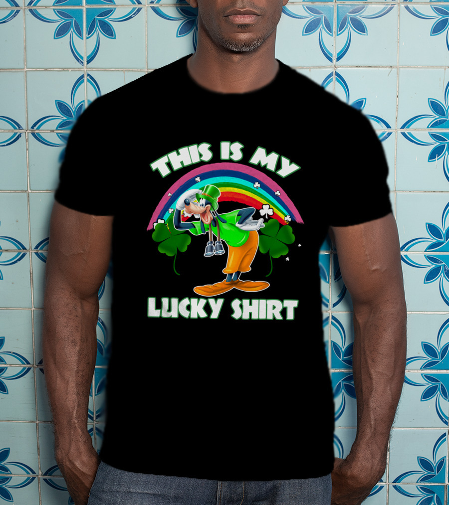 This Is My Lucky Shirt Goofy Rainbow Shamrocks T-Shirt
