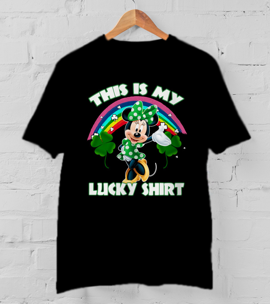 This Is My Lucky Shirt Minnie Rainbow Shamrock T-Shirt
