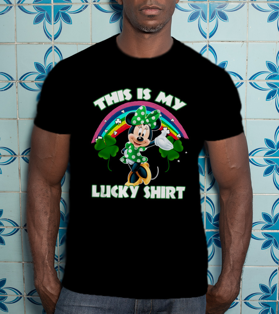 This Is My Lucky Shirt Minnie Rainbow Shamrock T-Shirt