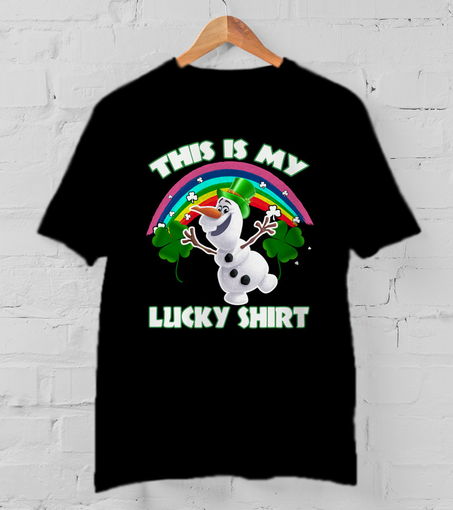 This Is My Lucky Shirt Olaf Rainbow And Shamrocks T-Shirt