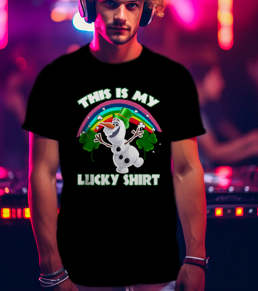 This Is My Lucky Shirt Olaf Rainbow And Shamrocks T-Shirt