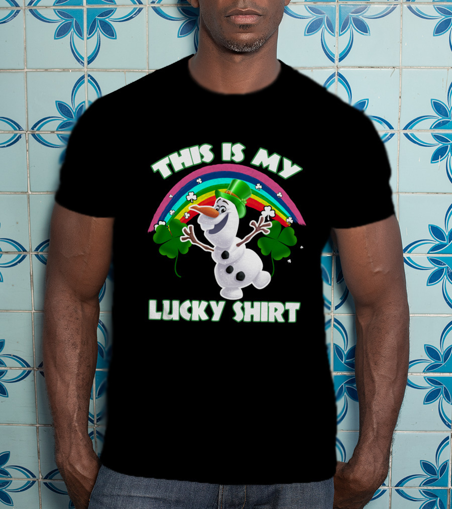 This Is My Lucky Shirt Olaf Rainbow And Shamrocks T-Shirt