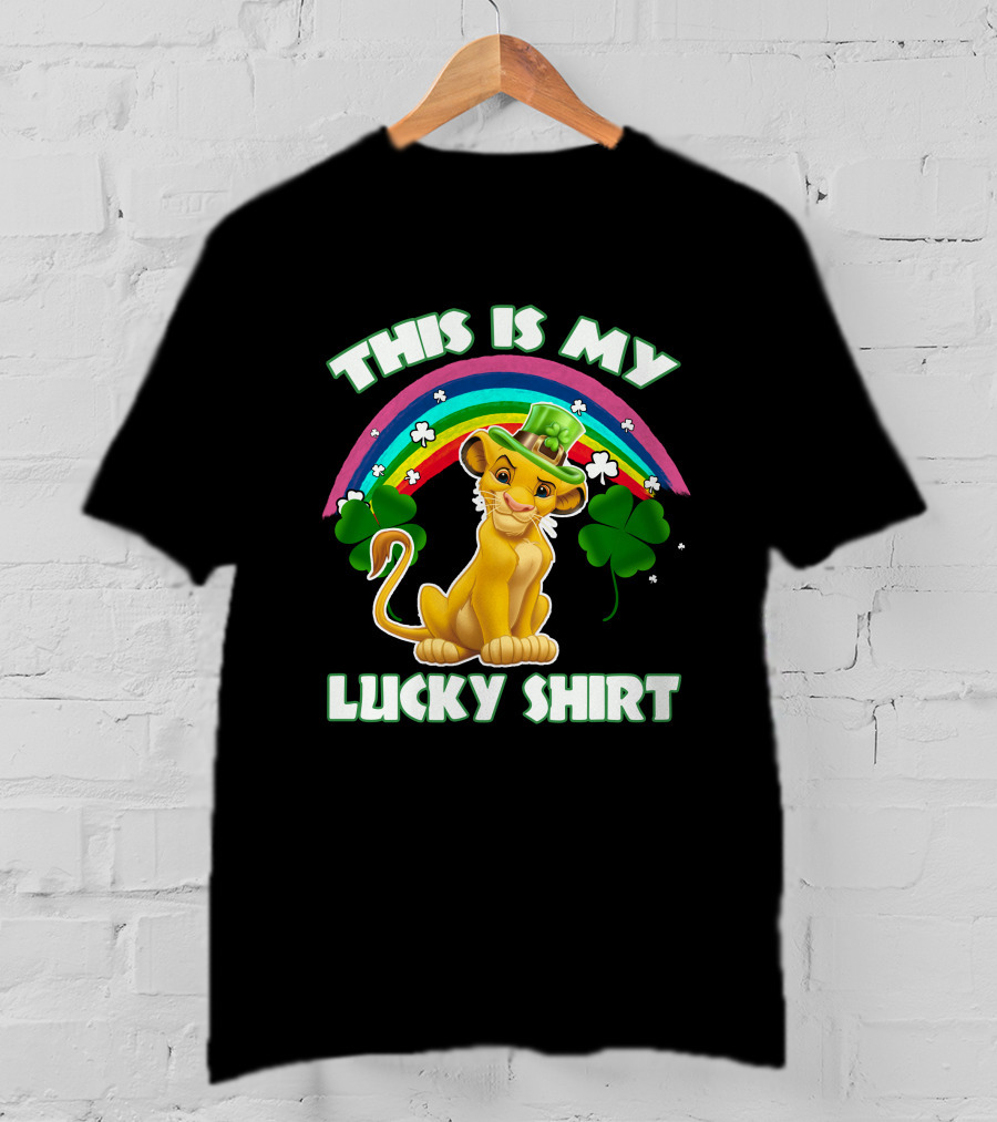 This Is My Lucky Shirt Simba Rainbow Shamrocks T-Shirt