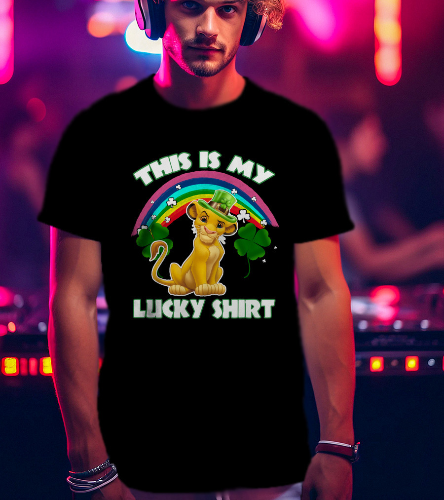 This Is My Lucky Shirt Simba Rainbow Shamrocks T-Shirt