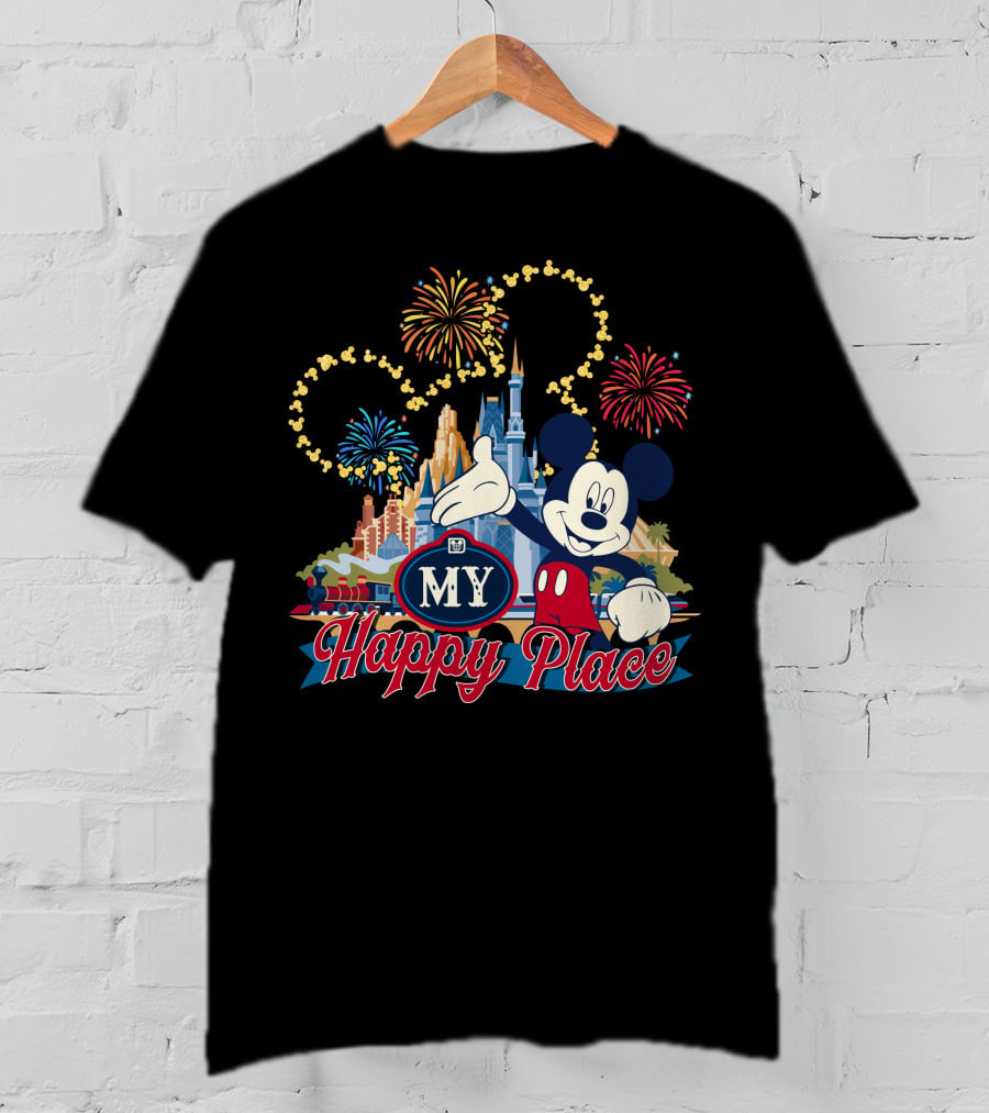 My Happy Place Mickey Magic Fireworks Castle T-Shirt