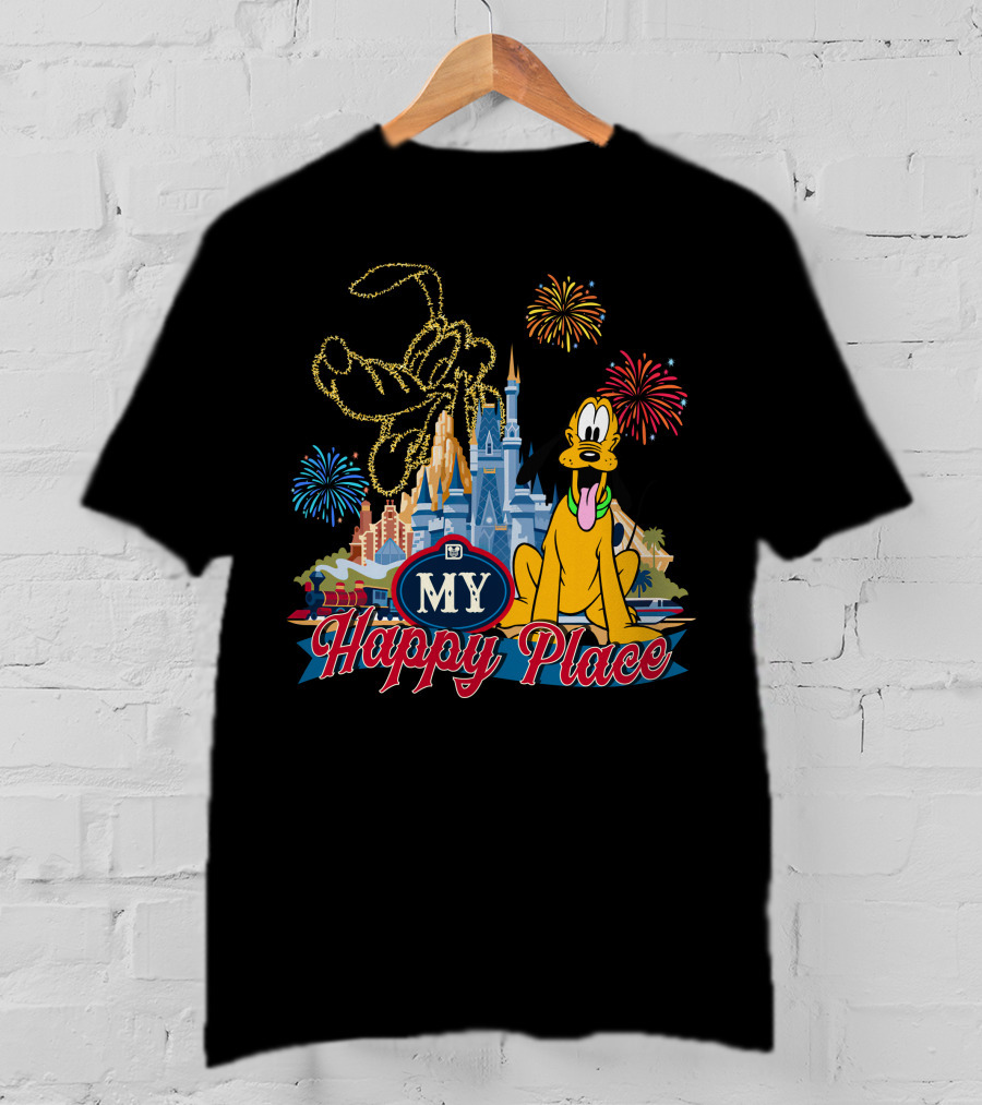 My Happy Place Fireworks Castle Pluto T-Shirt
