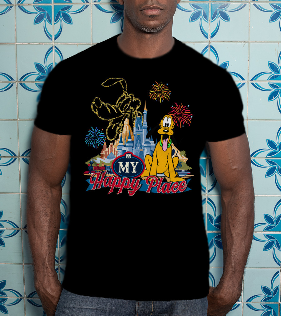 My Happy Place Fireworks Castle Pluto T-Shirt