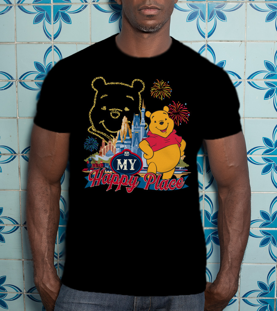 My Happy Place Pooh Fireworks Magic Kingdom T-Shirt