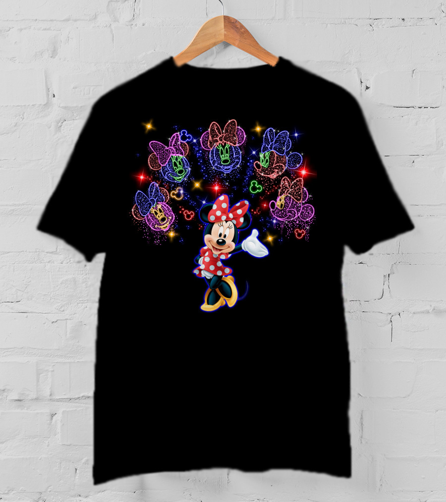Disney Minnie Mouse Colorful Neon Lights Magic T-Shirt