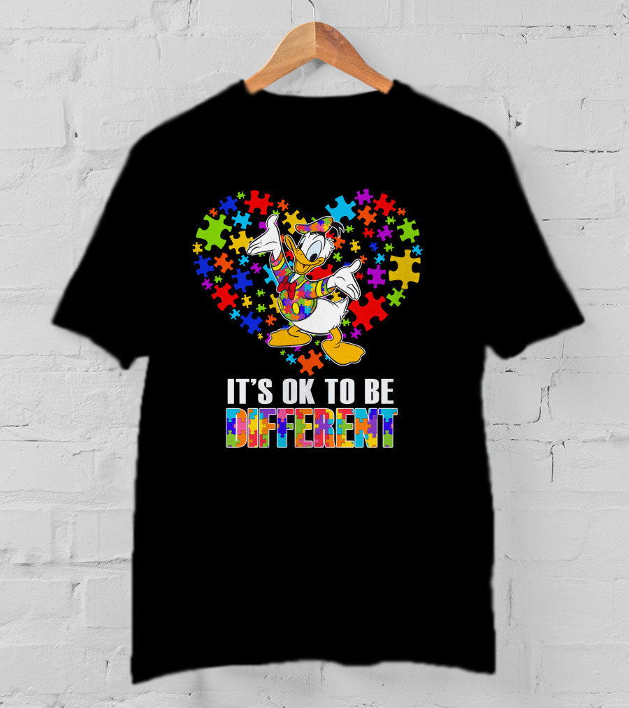 It's Ok To Be Different Donald Duck Autism Awareness T-Shirt