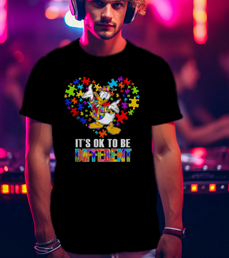 It's Ok To Be Different Donald Duck Autism Awareness T-Shirt