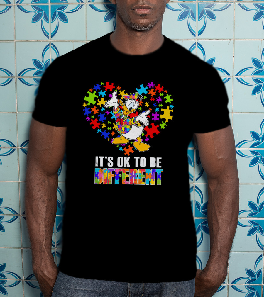 It's Ok To Be Different Donald Duck Autism Awareness T-Shirt