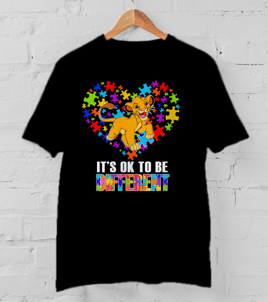 Simba It's Ok To Be Different Puzzle Heart T-Shirt