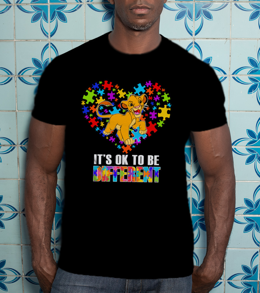 Simba It's Ok To Be Different Puzzle Heart T-Shirt