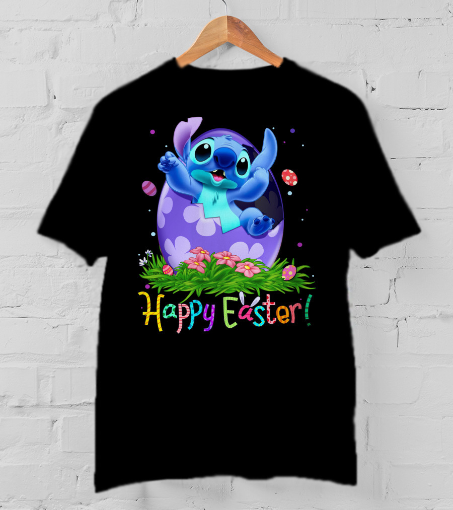 Stitch Happy Easter Egg Celebration T-Shirt