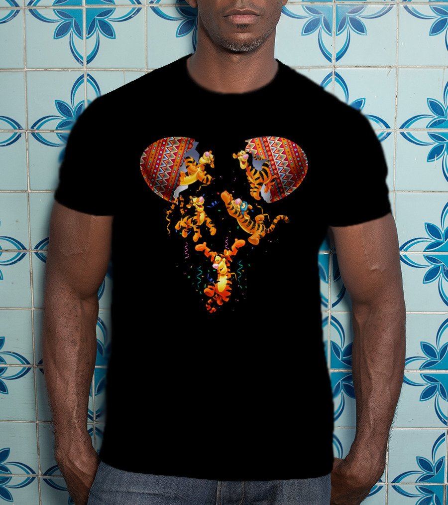 Tigger Celebration With Colorful Confetti And Festive Patterns T-Shirt