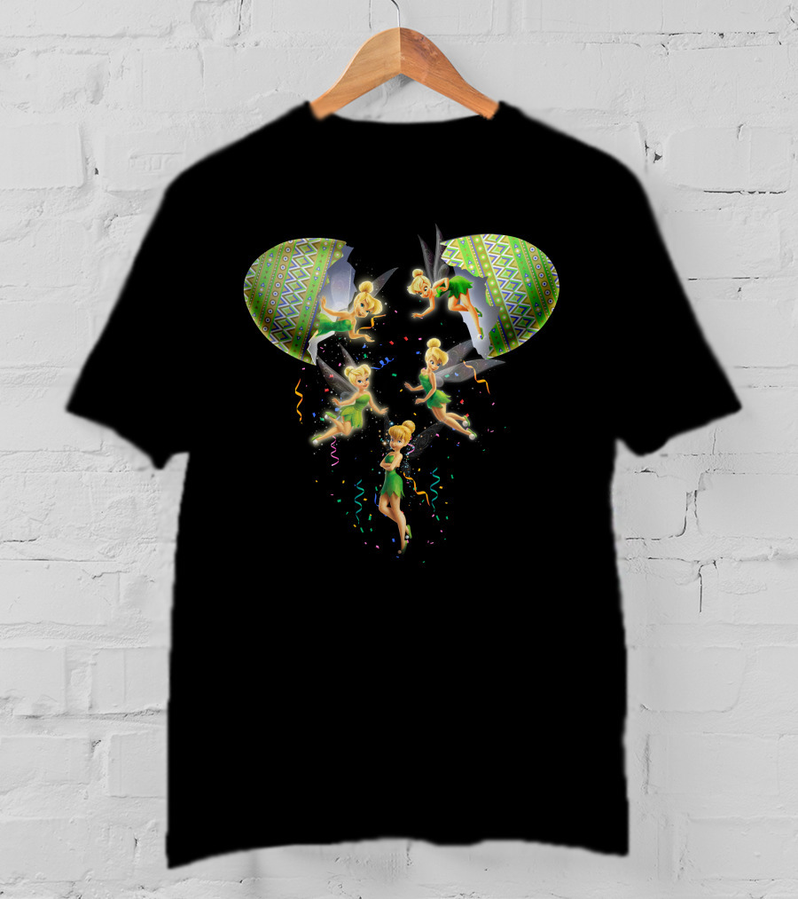 Tinker Bell Disney Fairy Heart With Colorful Sparkle Burst T-Shirt