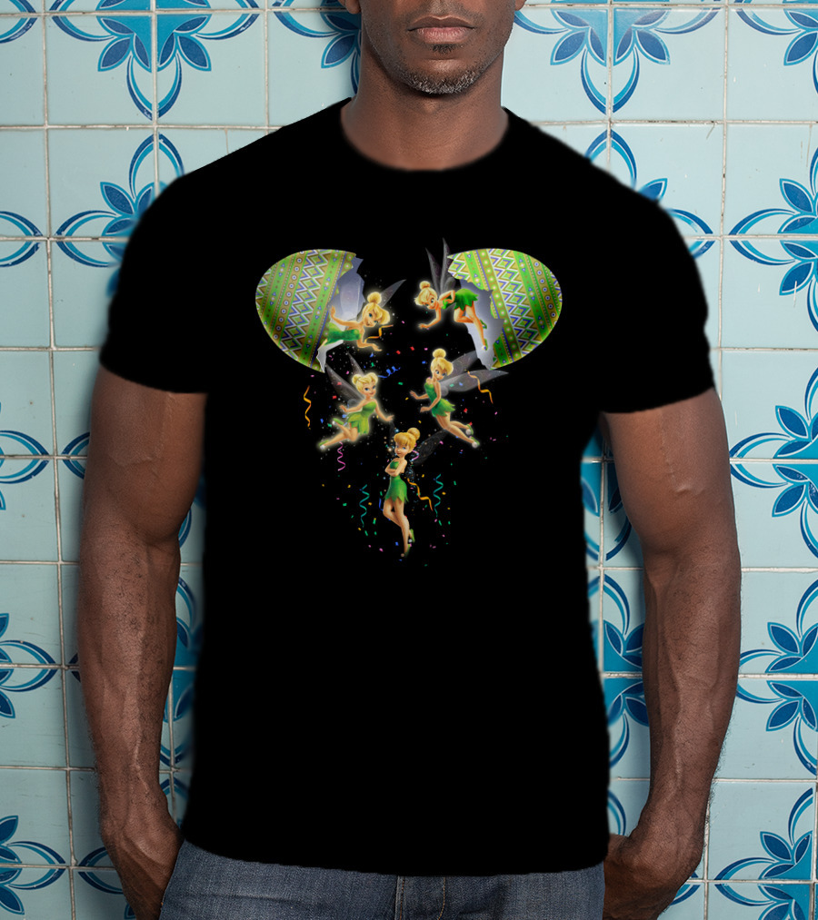 Tinker Bell Disney Fairy Heart With Colorful Sparkle Burst T-Shirt