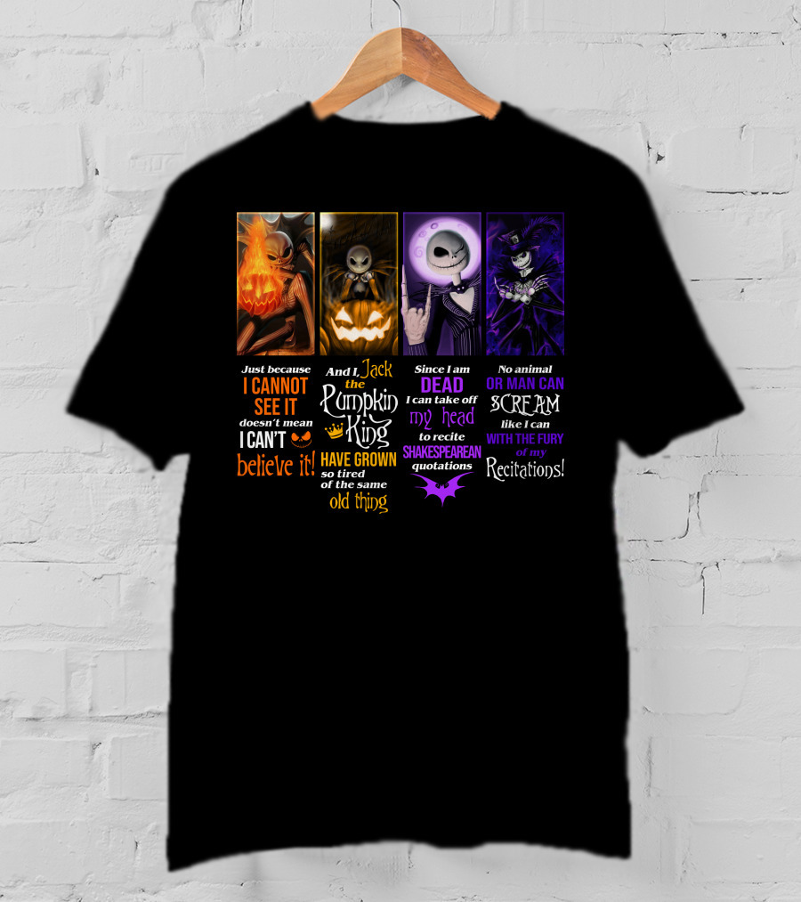 Jack Skellington Pumpkin King Shakespearean Quotations Fury Recitations T-Shirt
