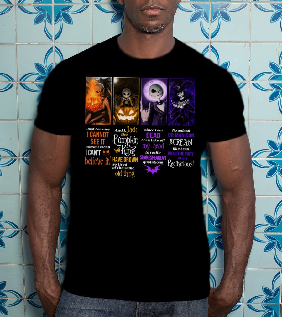 Jack Skellington Pumpkin King Shakespearean Quotations Fury Recitations T-Shirt