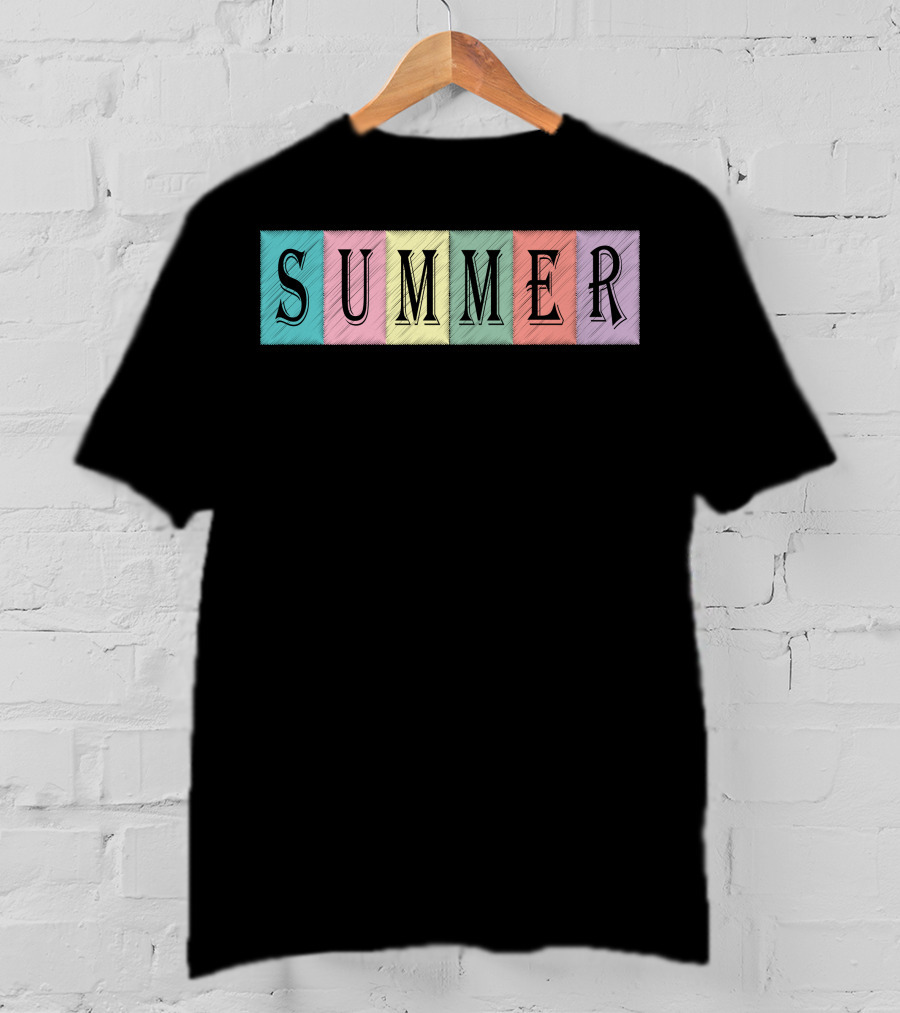 Summer Pastel Blocks Color Vibes T-Shirt