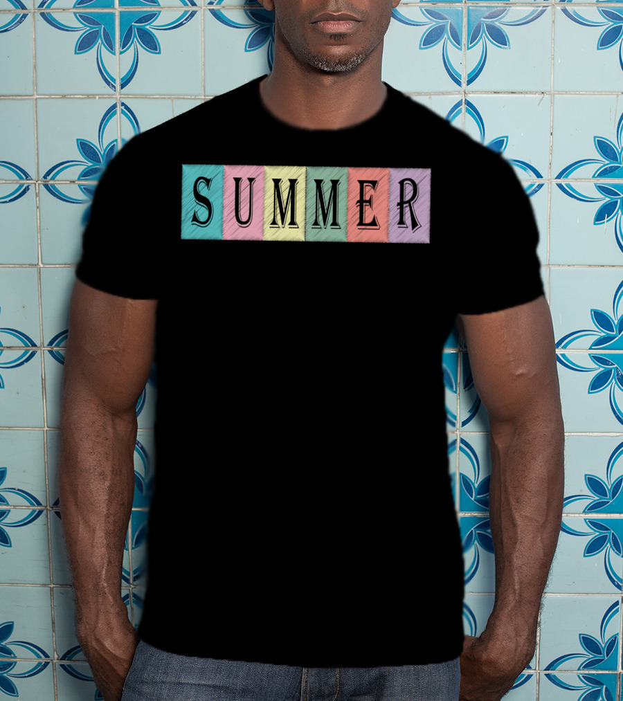 Summer Pastel Blocks Color Vibes T-Shirt