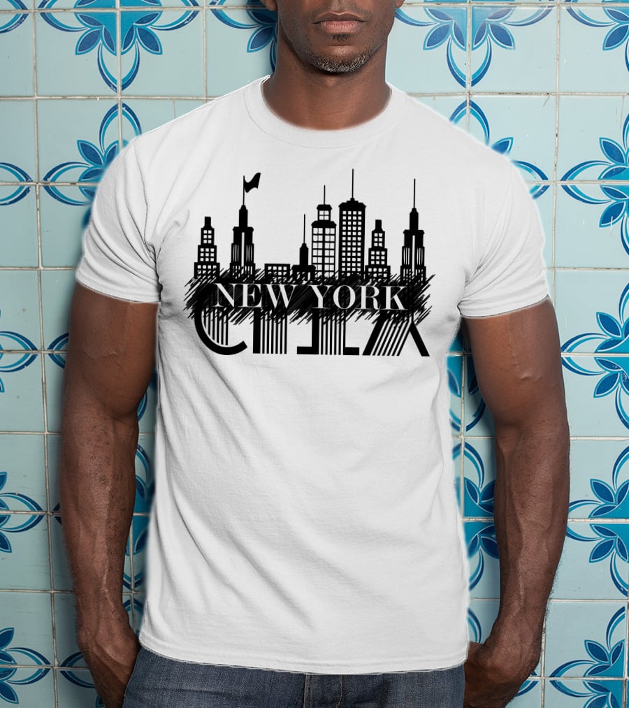 NEW YORK CITY Skyline Architecture Illustration With Skyscrapers T-Shirt