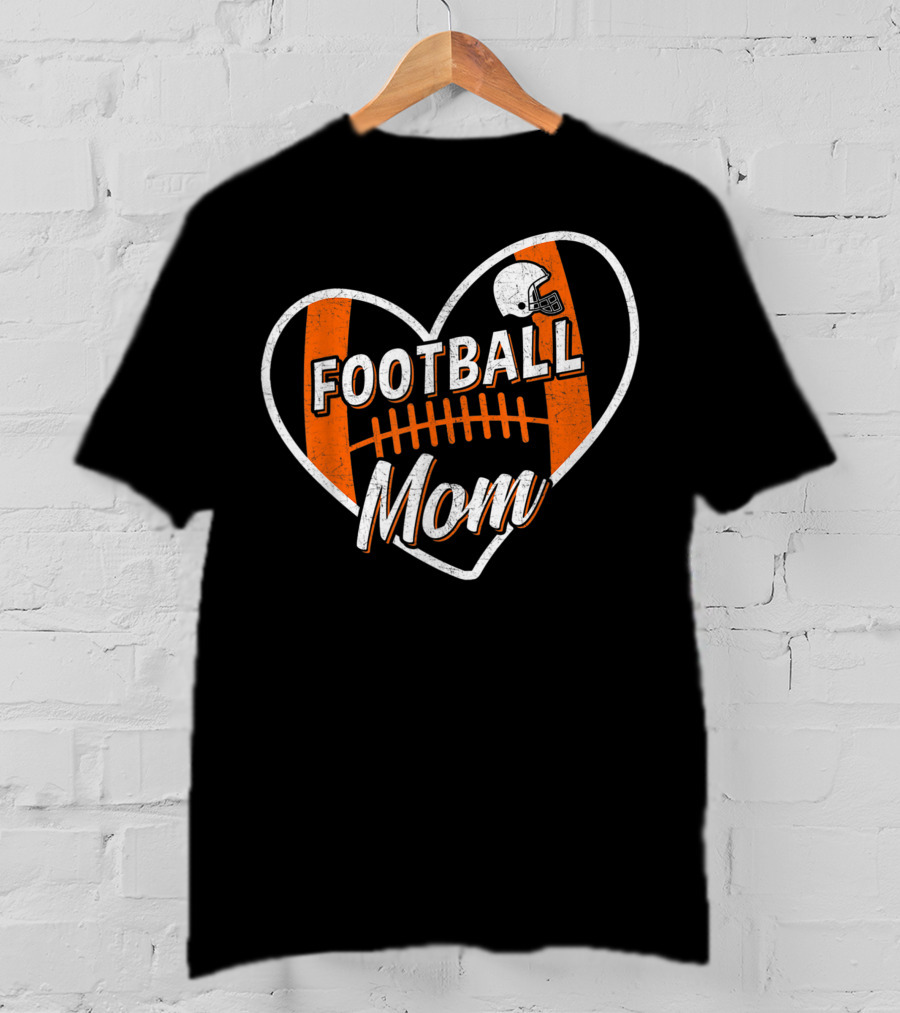 Football Mom Heart Helmet Sport T-Shirt