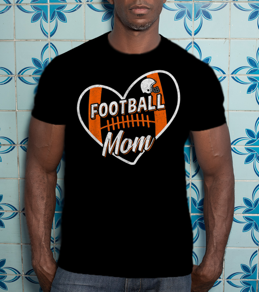 Football Mom Heart Helmet Sport T-Shirt