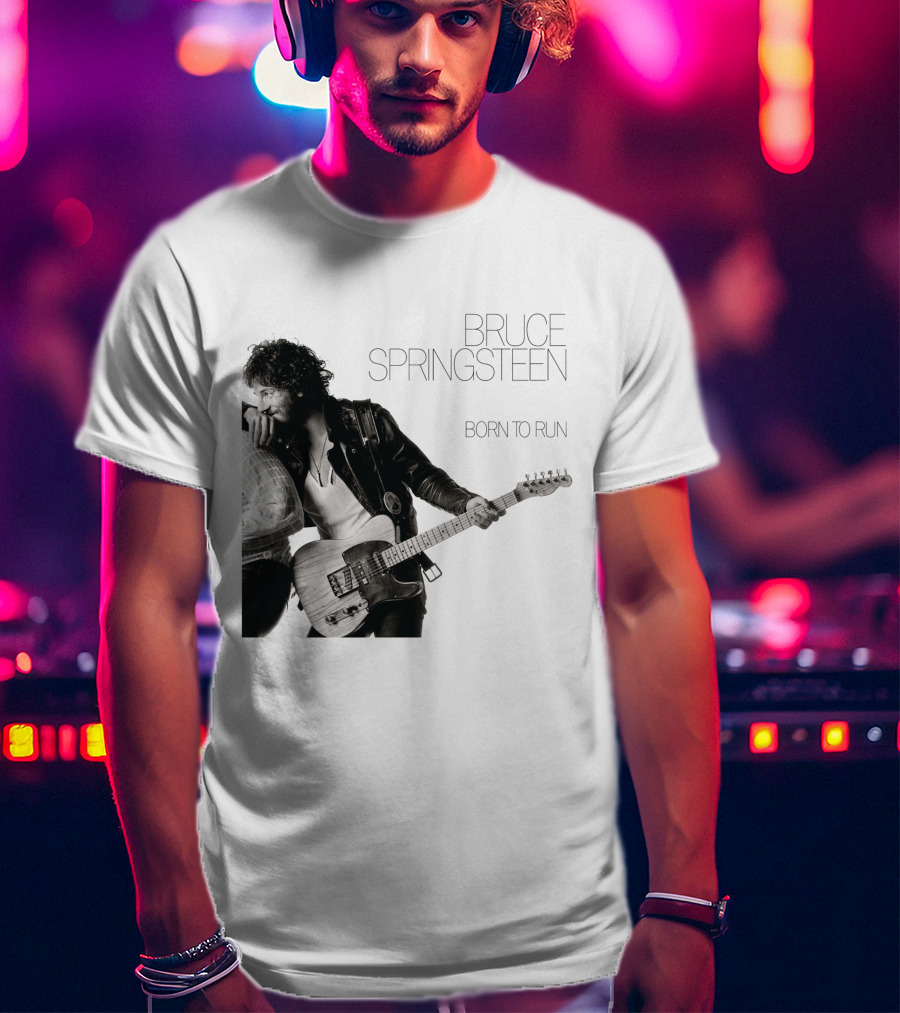 Bruce Springsteen Born To Run Double Sided Retro Music Iconography T-Shirt