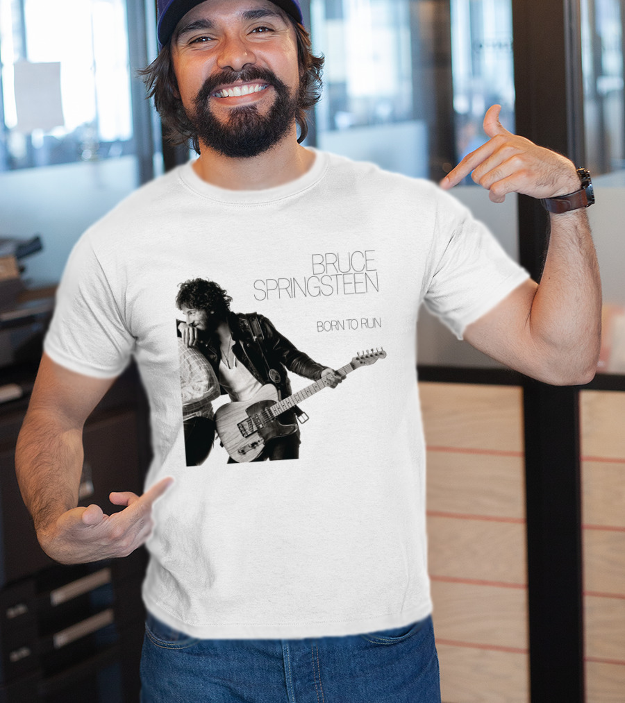 Bruce Springsteen Born To Run Double Sided Retro Music Iconography T-Shirt
