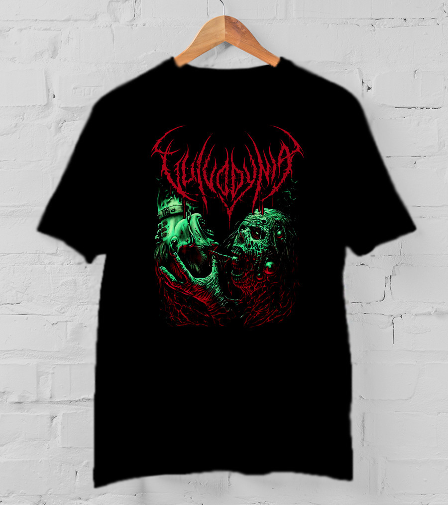 Vulvodynia Zombie Horror Art Blood Red And Green Helmet Creature T-Shirt