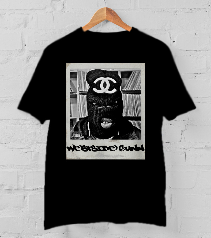 Westside Gunn Masked Polaroid Style With Record Collection T-Shirt